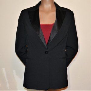 Attention Black Lined 1 Button Suit Jacket Sz 6